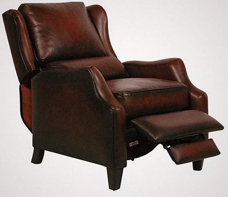 Barcalounger Berkley Power Stetson Bordeaux Leather Recliner Chair 9-4059