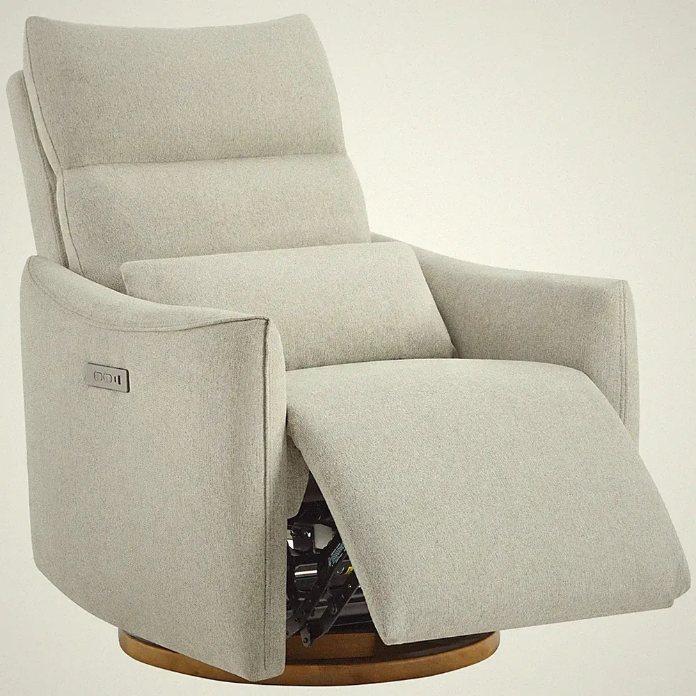 CHITA Swivel Rocker Recliner Chair,Power Nursery Glider Recliner,Solid Wood Base