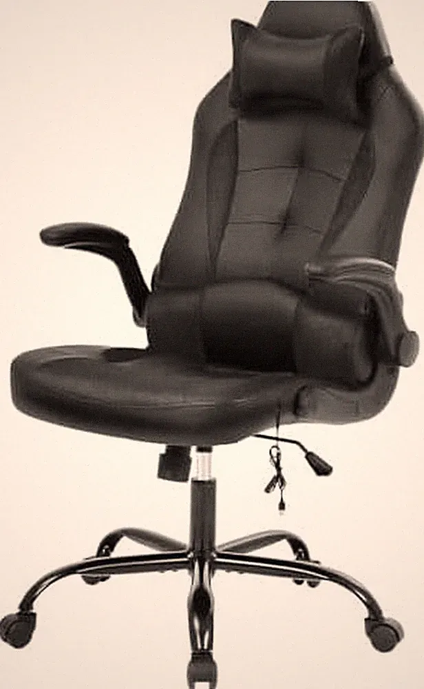 Ergonomic Gaming & Office Chair with Lumbar Support & Massage - Black