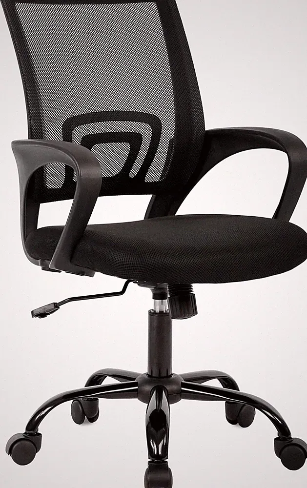 Ergonomic Mesh Office Chair with Lumbar Support & Adjustable Armrests - Black