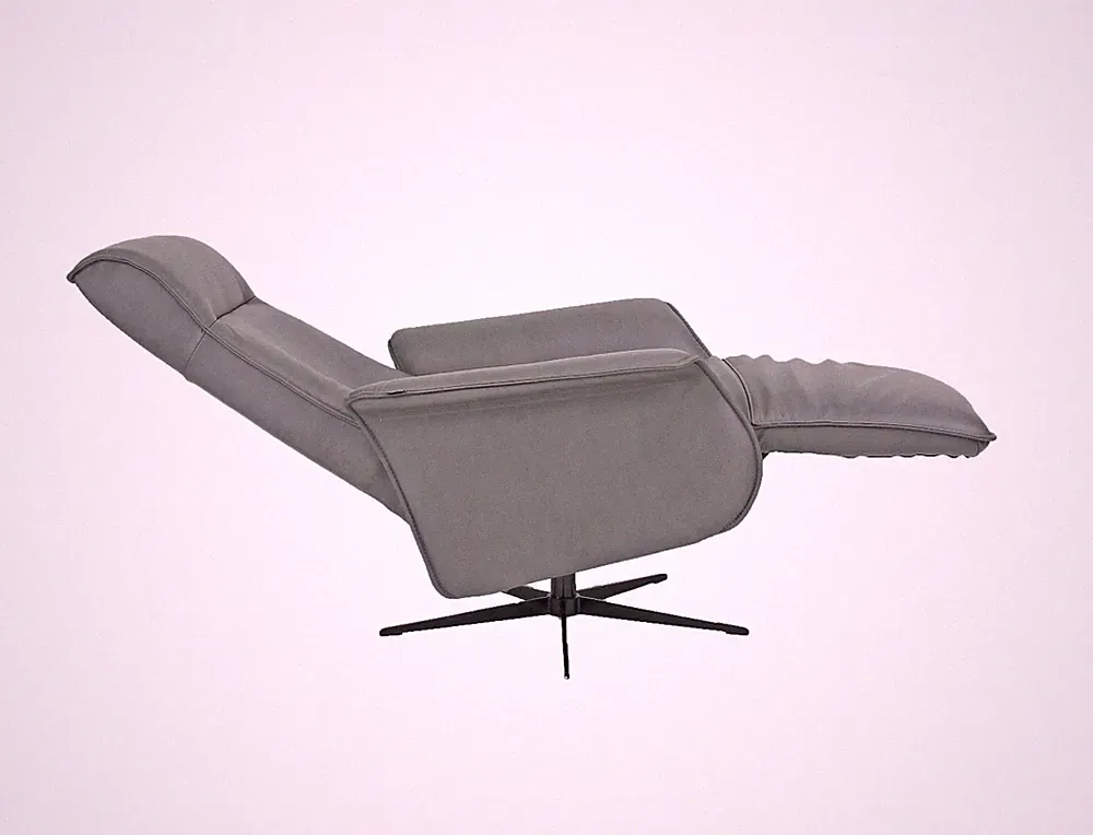 Fjords Finn Swing Relaxer Power Electric Recliner Chair Med Gray SL 227 Leather