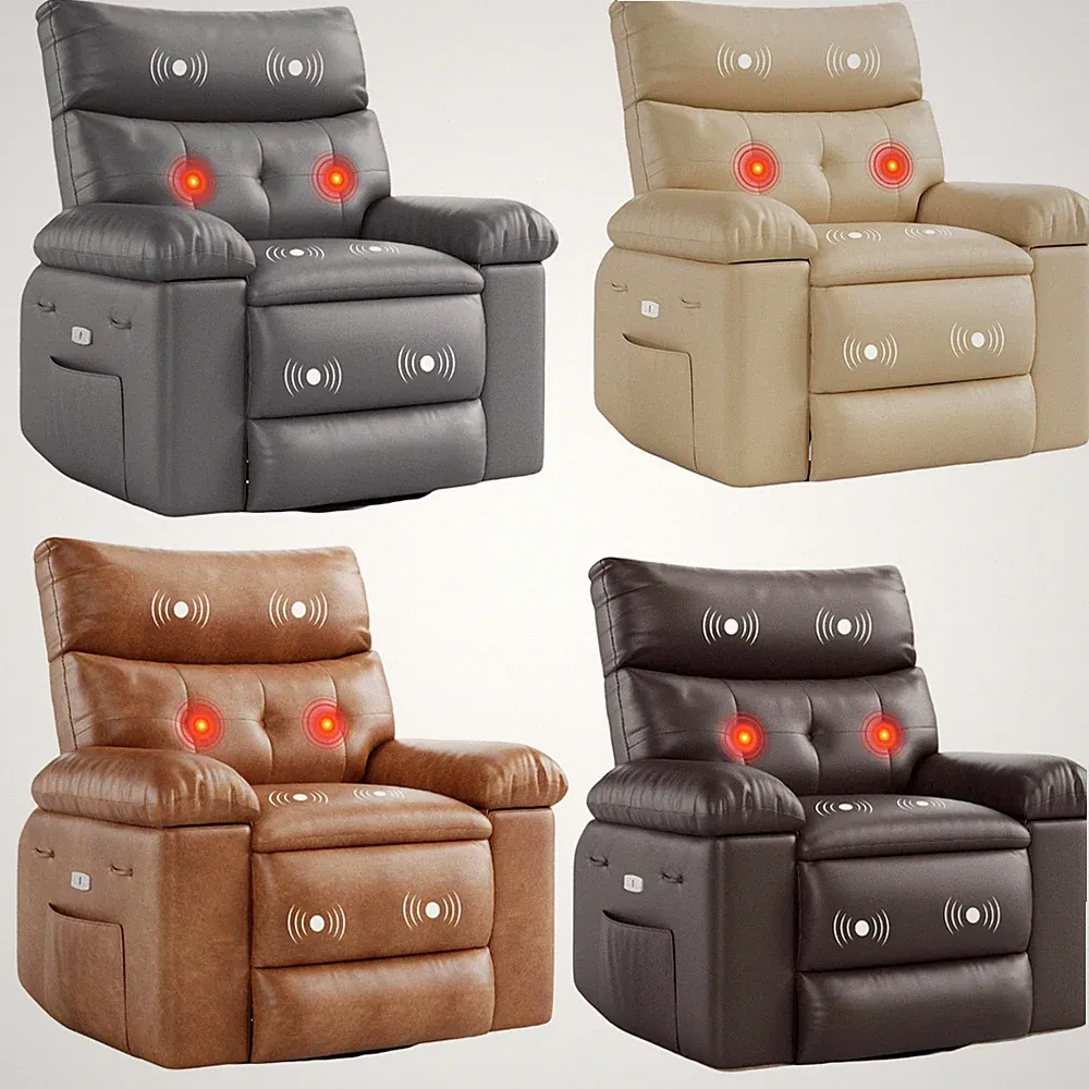 GARVEE Massage Recliner with Heat, Vibration,150 Degree Recline with Side Pocket