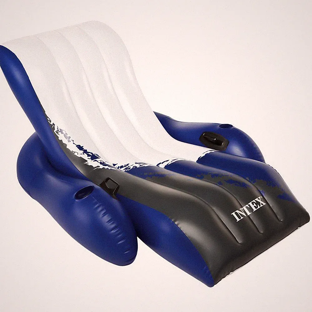 Intex 58868EP Floating Inflatable Recliner Raft Swimming Pool Lounge Chair