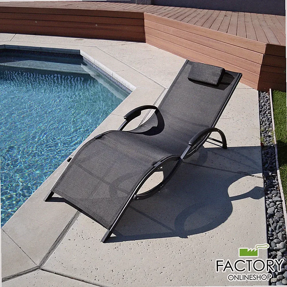 Outdoor Chaise Lounge Chair Patio Reclining Folding Beach Sun Lounger Pool Yard
