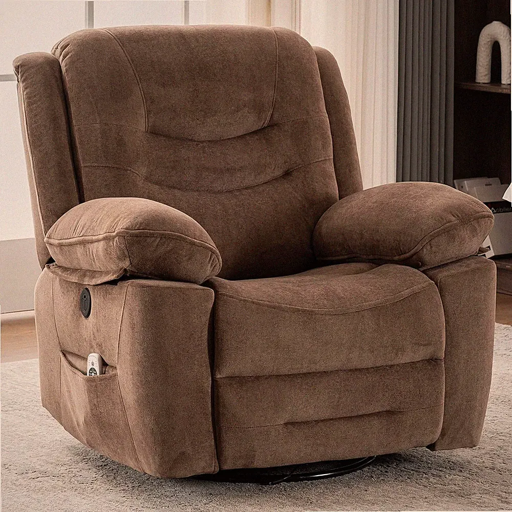 Power Swivel Rocker Recliner with Massage and Heat, USB Port, Infinite Position