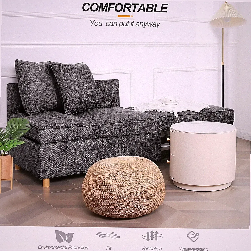 Soft Sleeper Sofa Bed with 5 Adjustable Backrest Folding Ottoman Sofa Bed Chair~